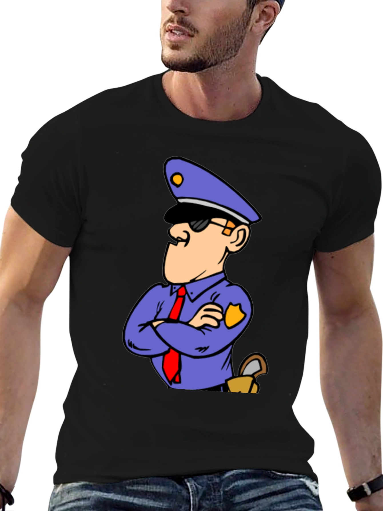 Cartoon Police T-Shirt - Cool Graphic Tee