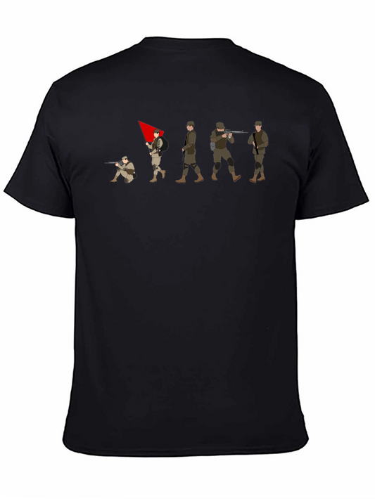 Graphic Print T-Shirt - Marching Soldiers Design