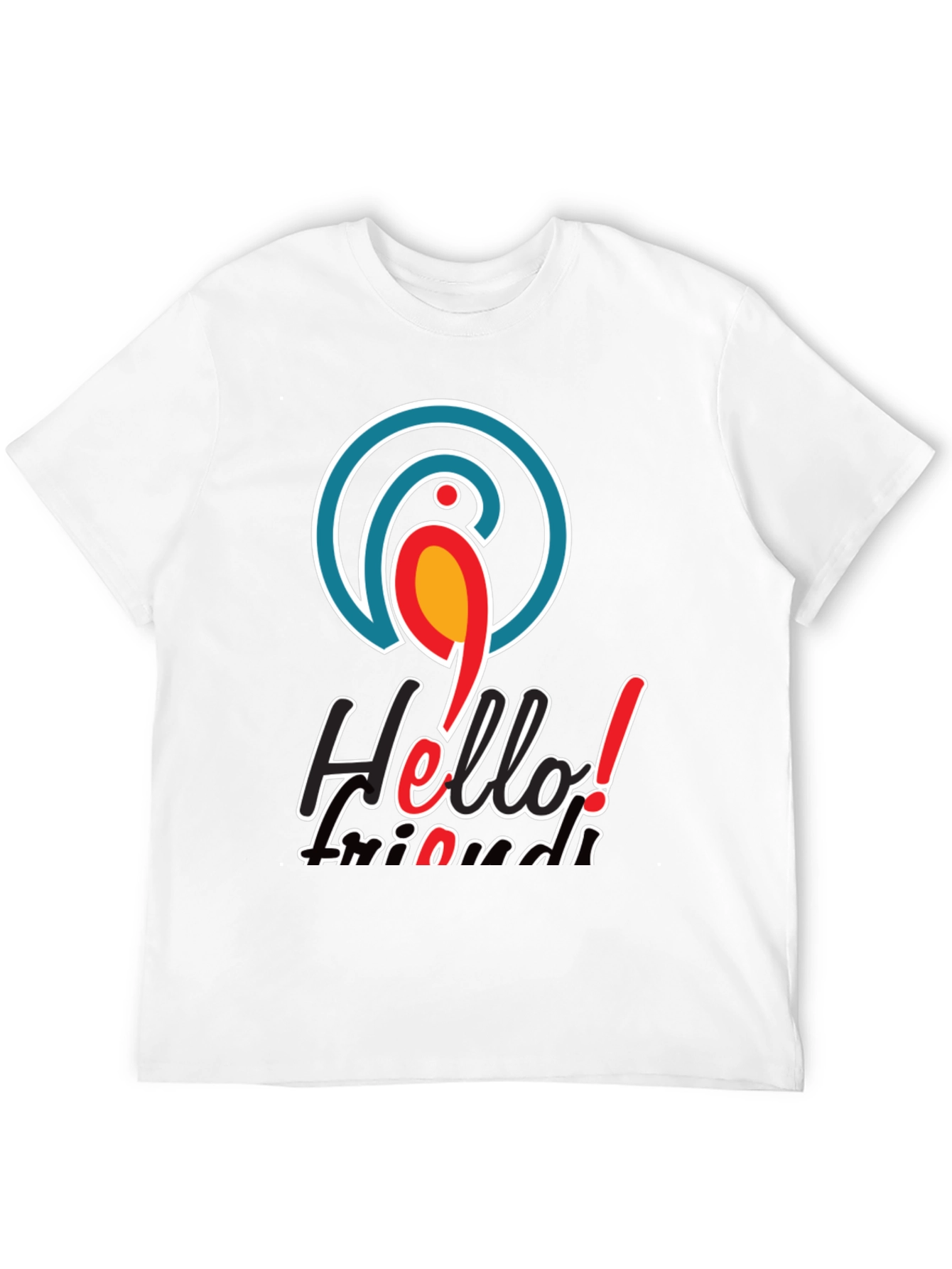 Hello Friends T-Shirt - Parrot Logo Black Tee