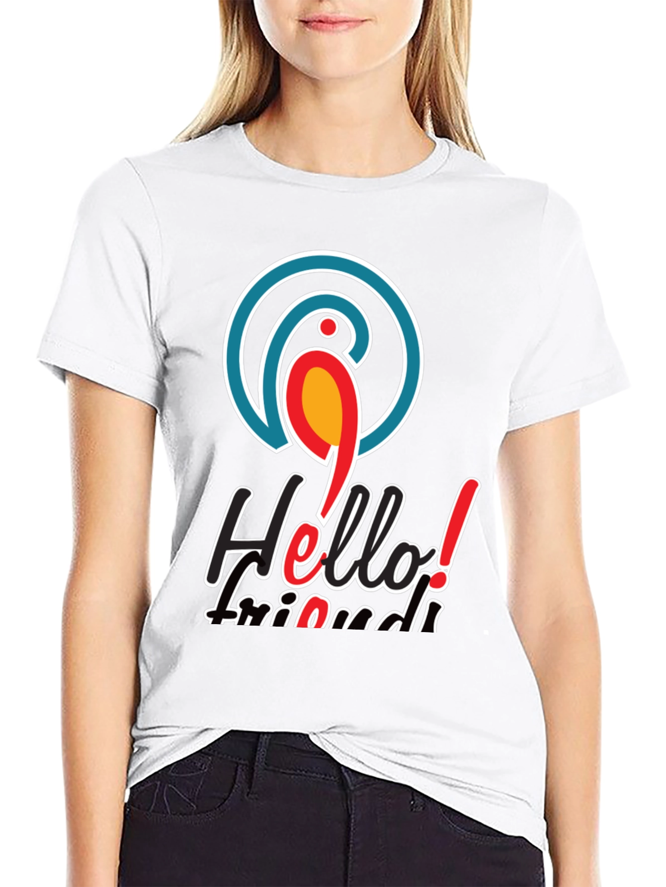 Hello Friends T-Shirt - Parrot Logo Black Tee