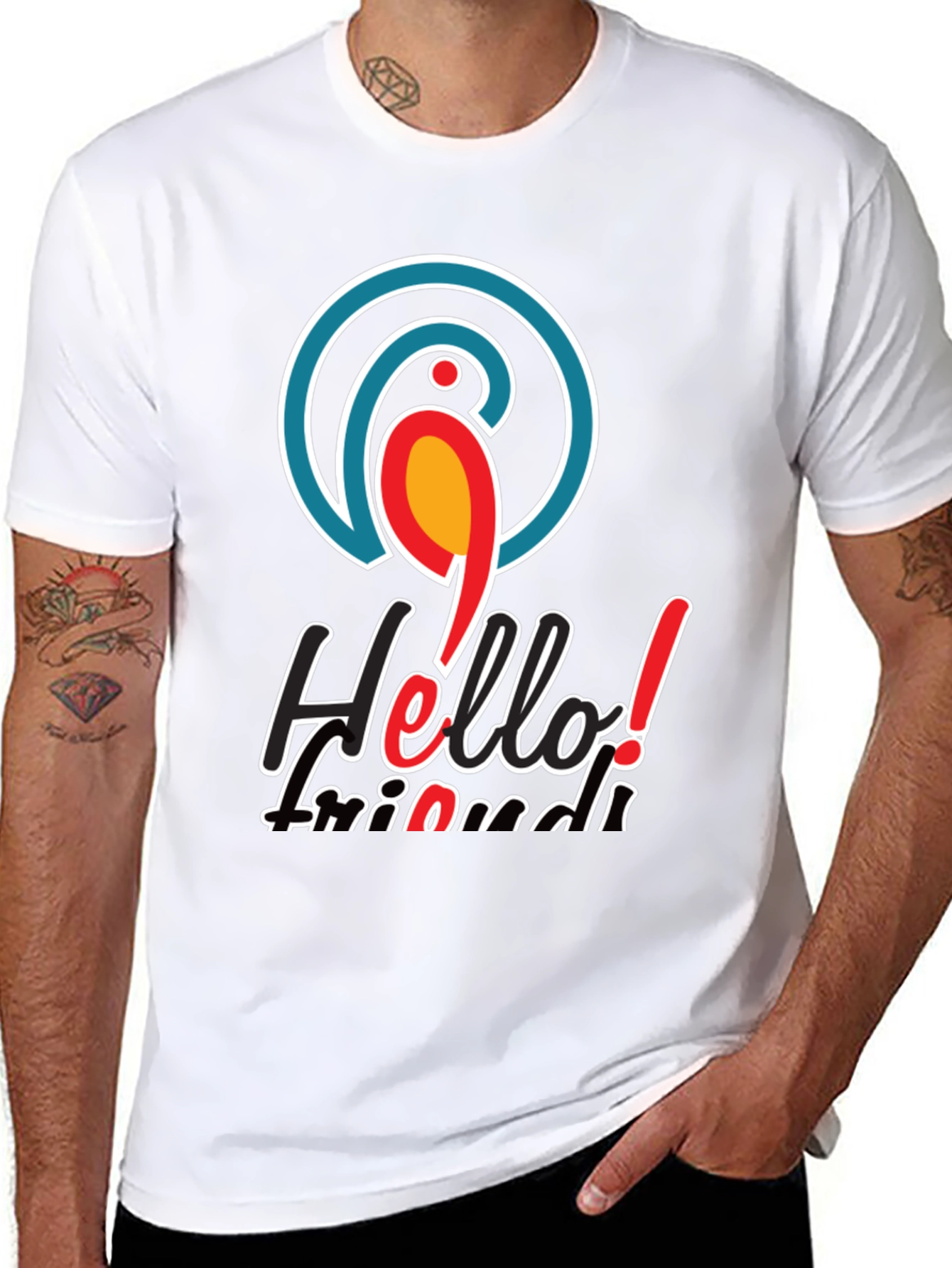 Hello Friends T-Shirt - Parrot Logo Black Tee