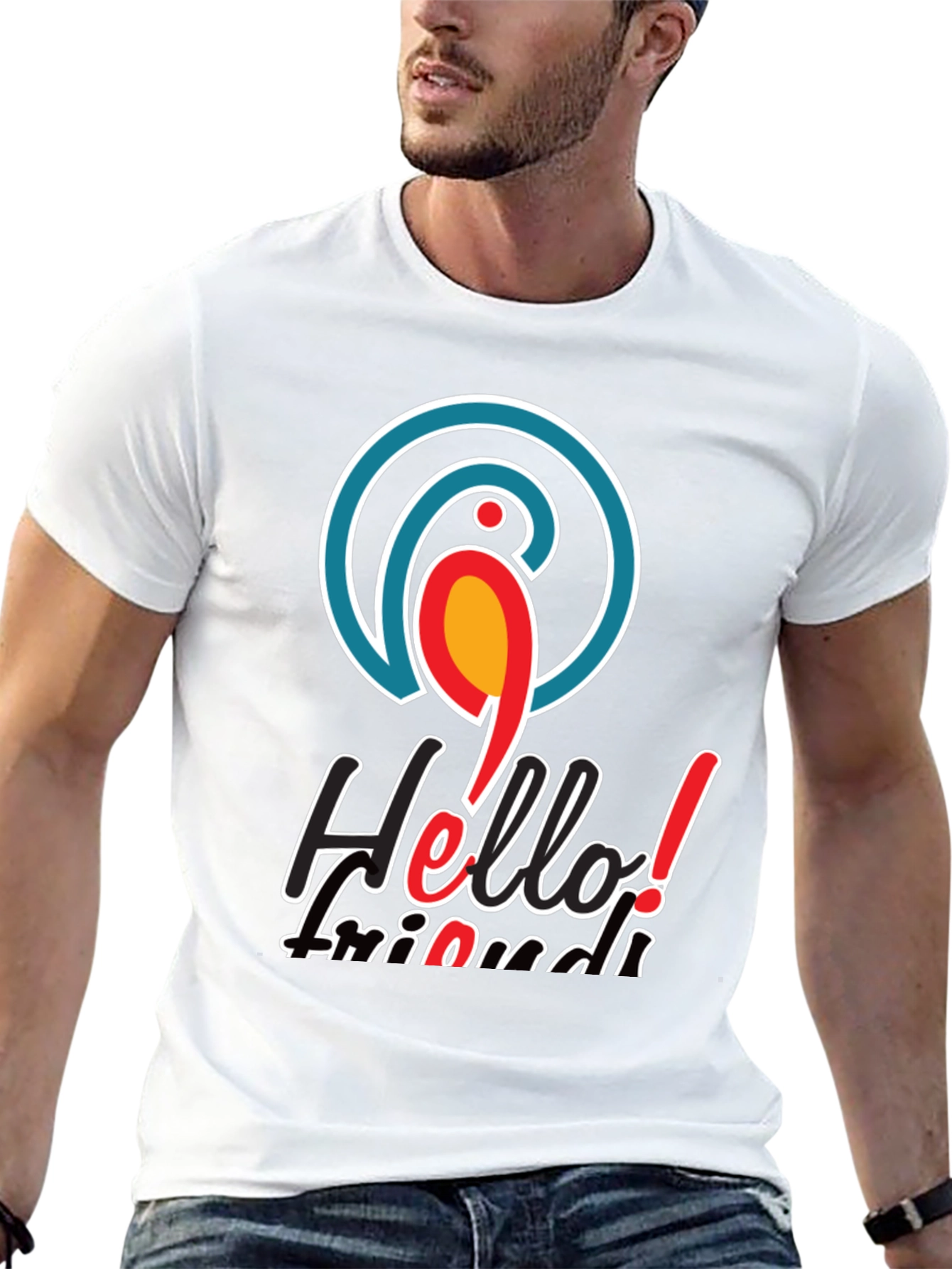 Hello Friends T-Shirt - Parrot Logo Black Tee