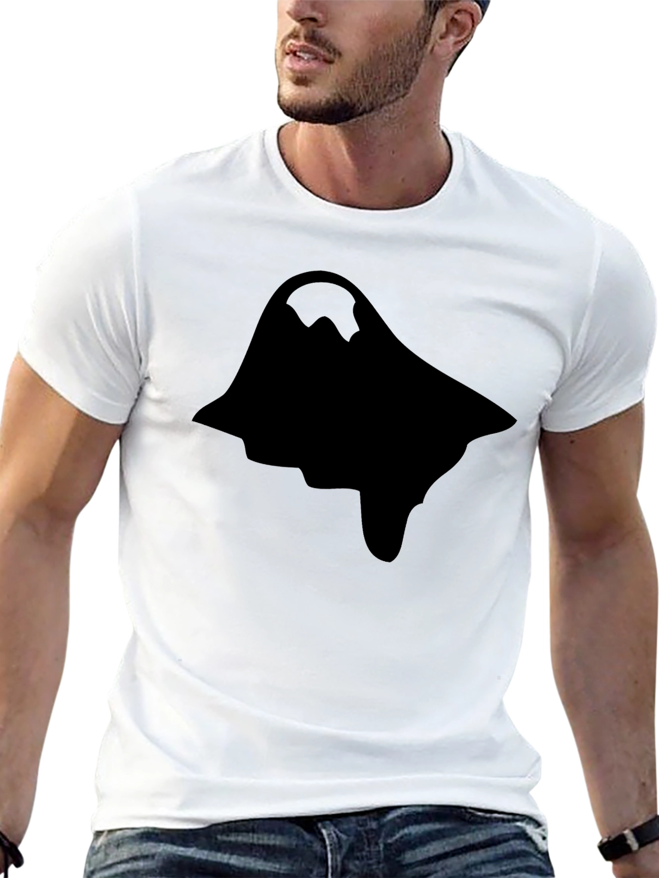 Mens Graphic Print Black Short Sleeve T-Shirt