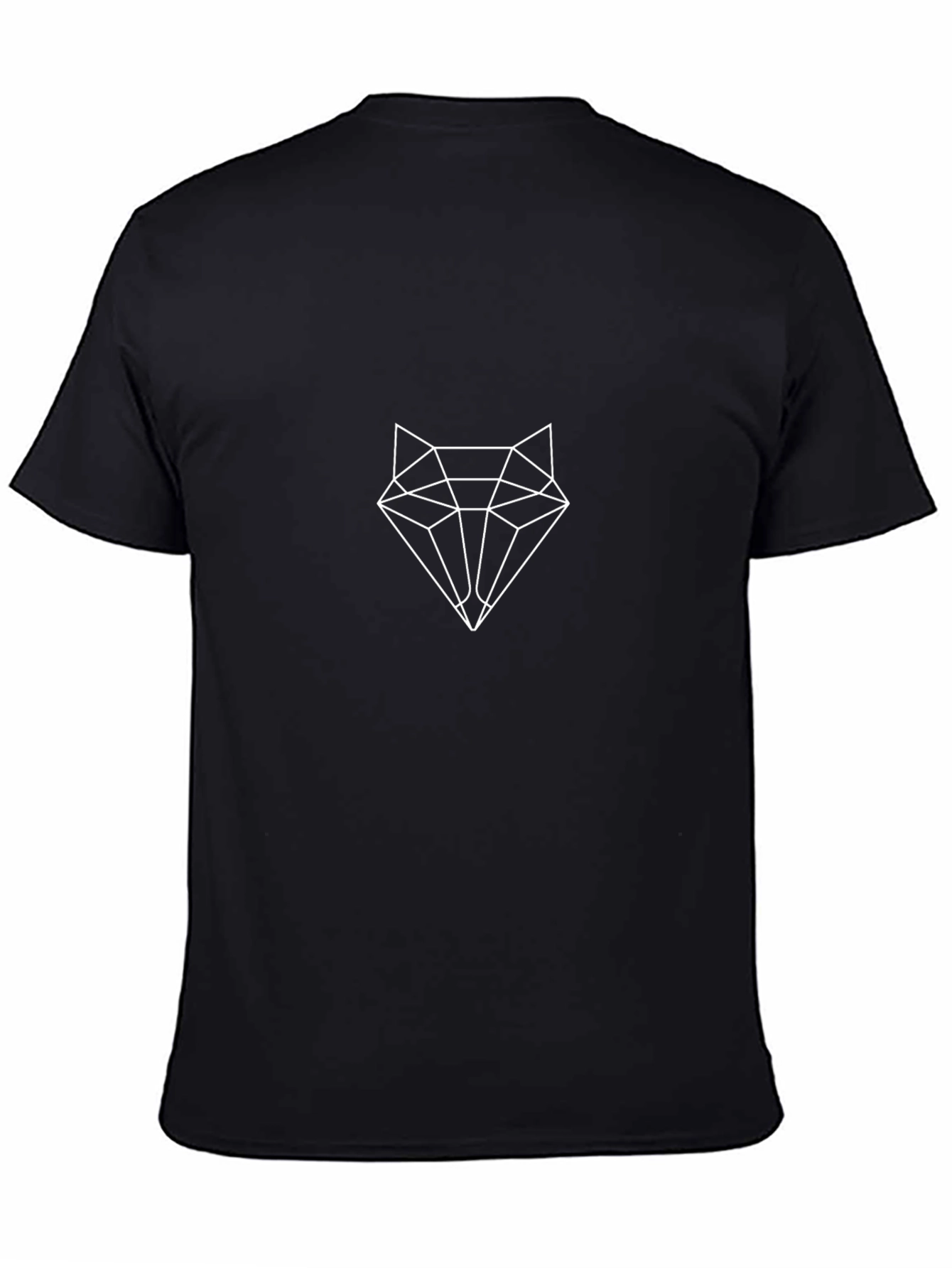 Geometric Wolf Graphic Tee - Modern Black T-Shirt