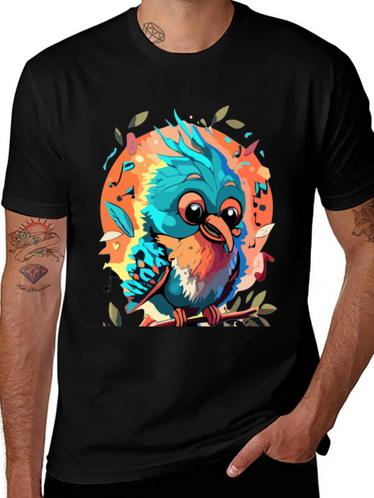 Cartoon Bird Graphic Tee - Soft Cotton Blend