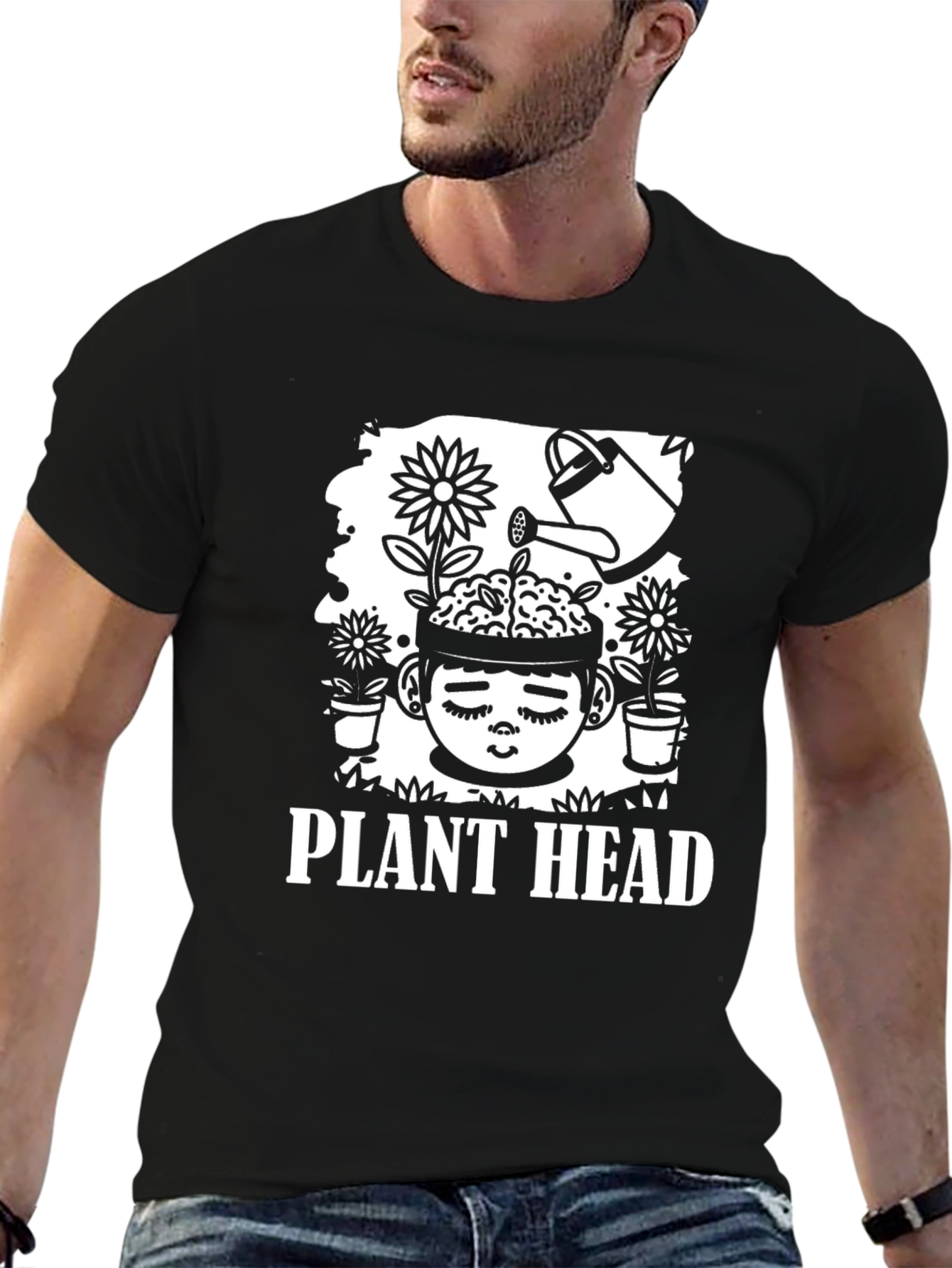 Plant Head Graphic Tee - Quirky Unisex T-Shirt