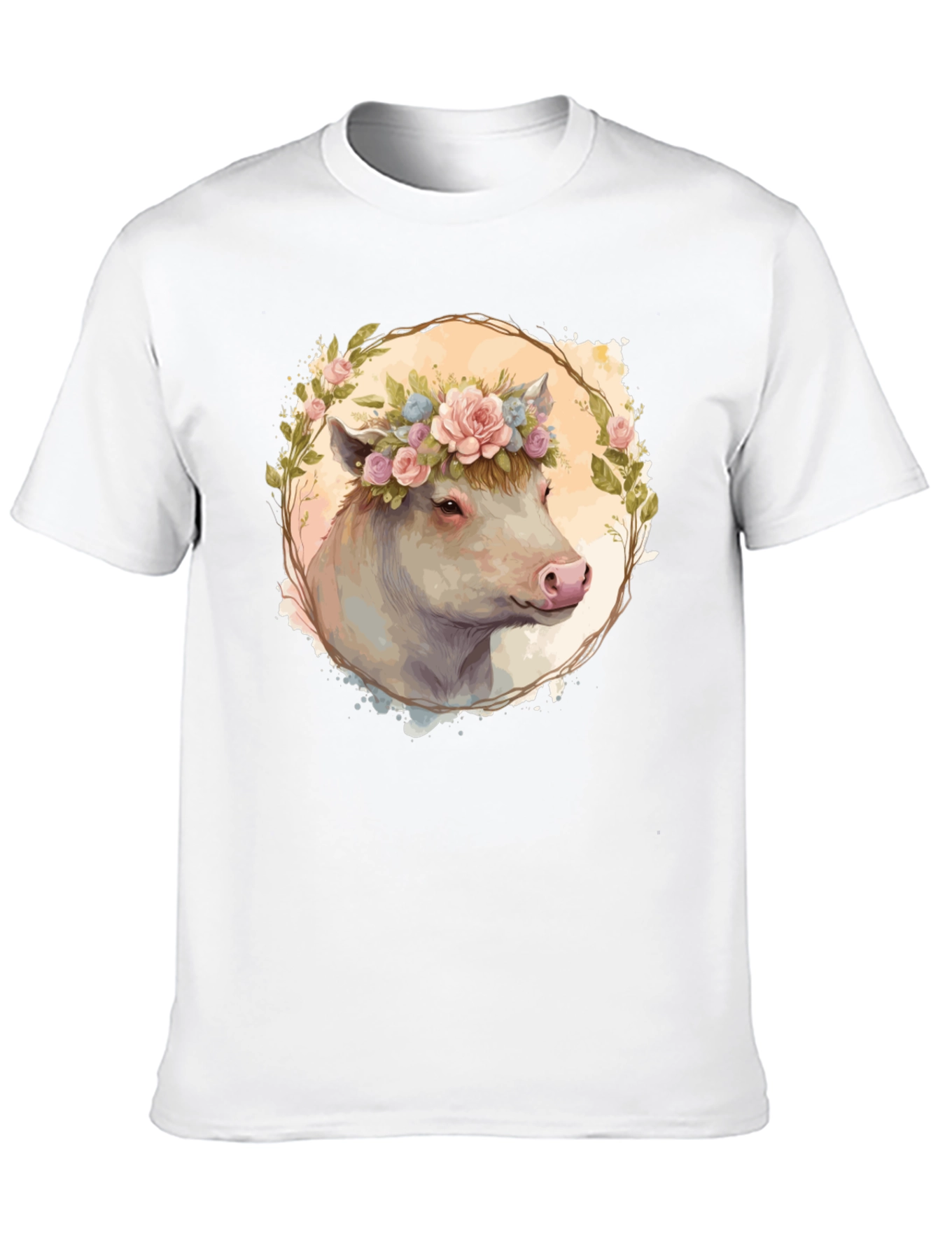 Floral Cow Graphic Tee