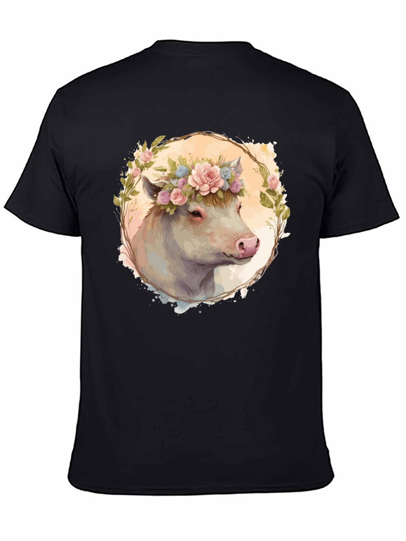 Floral Cow Graphic Tee
