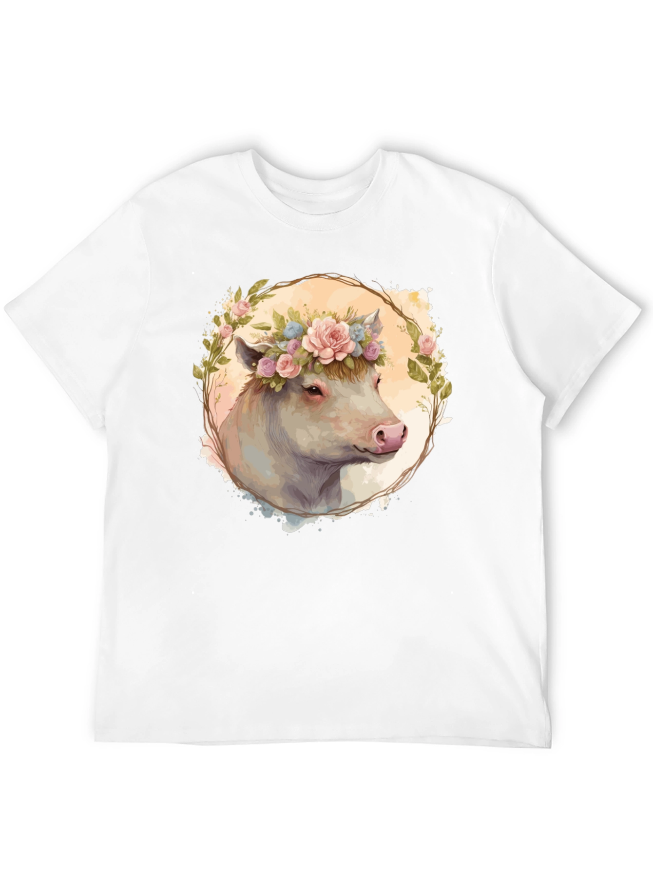 Floral Cow Graphic Tee