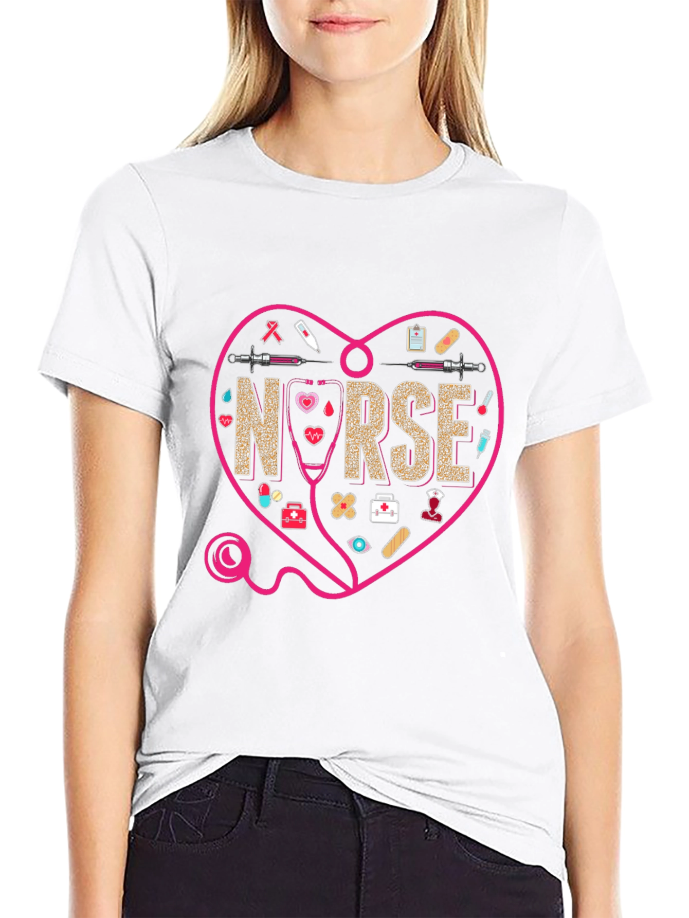 Nurse Heart Graphic T-Shirt