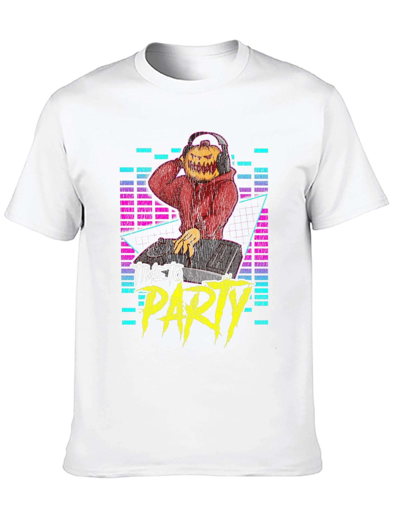 DJ Pumpkin Head Time to Party Black Graphic Tee
