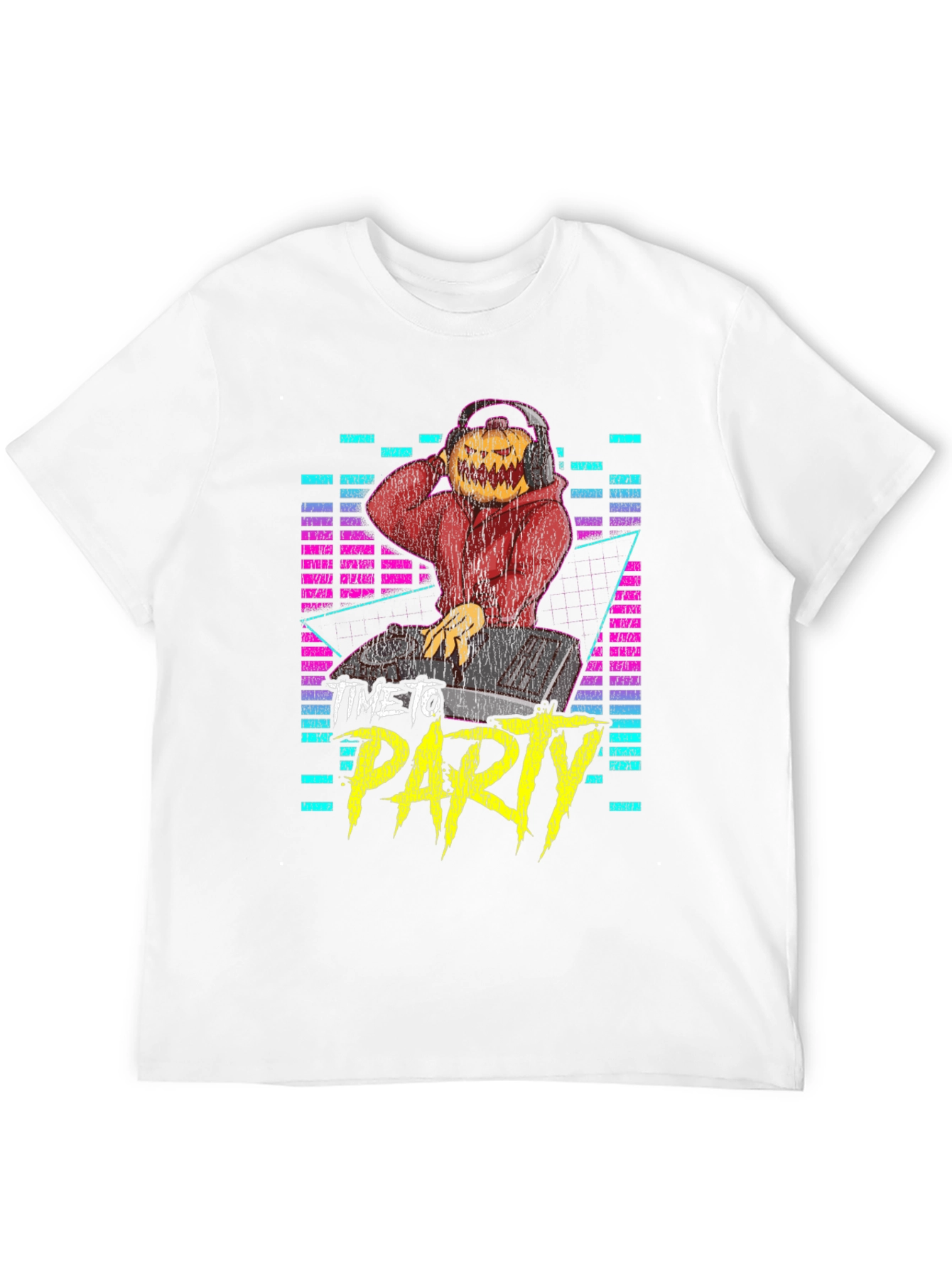 DJ Pumpkin Head Time to Party Black Graphic Tee