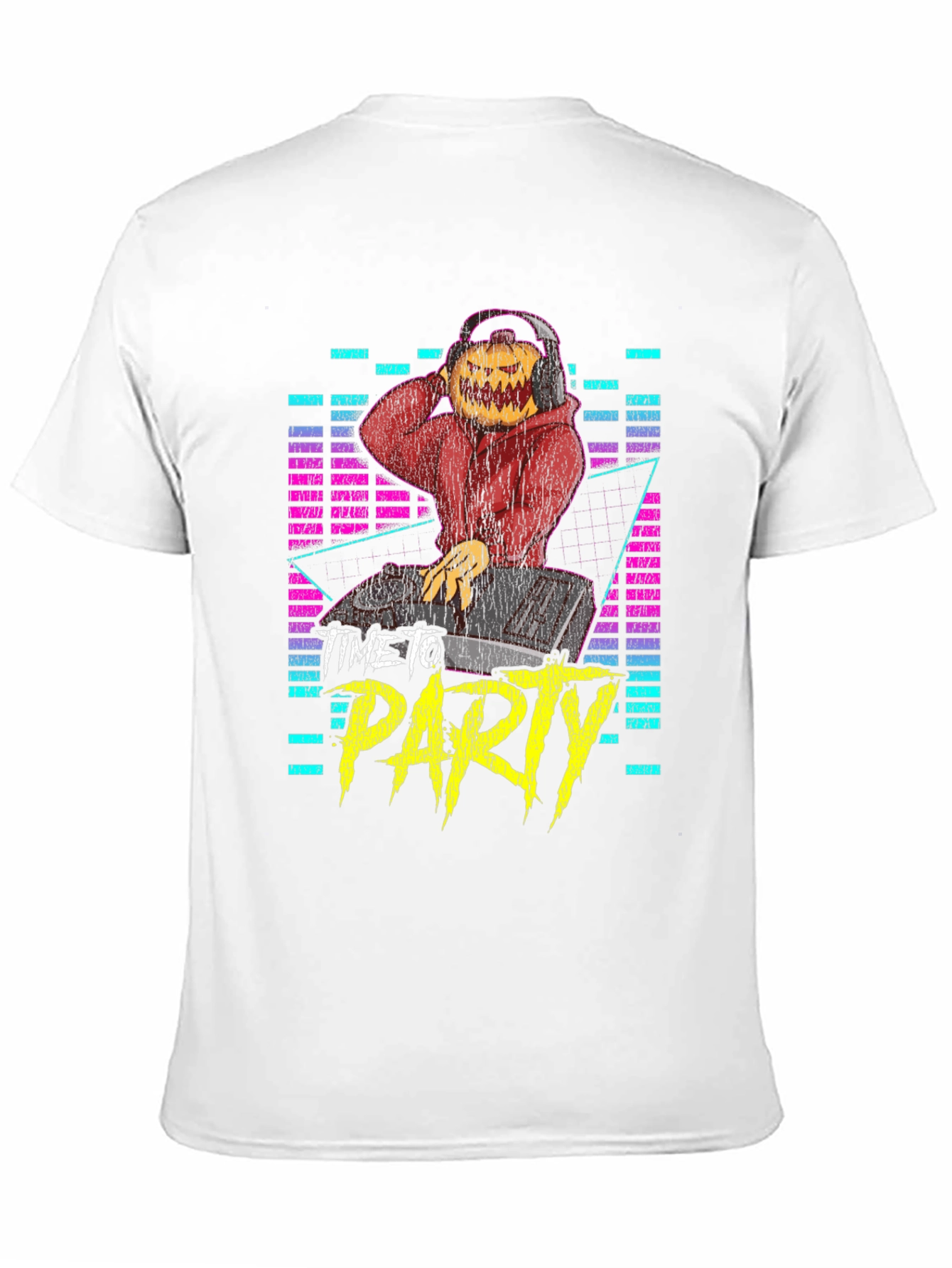 DJ Pumpkin Head Time to Party Black Graphic Tee