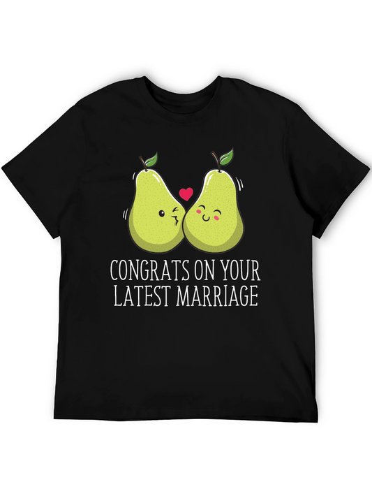 Congrats Marriage Pear Graphic T-Shirt