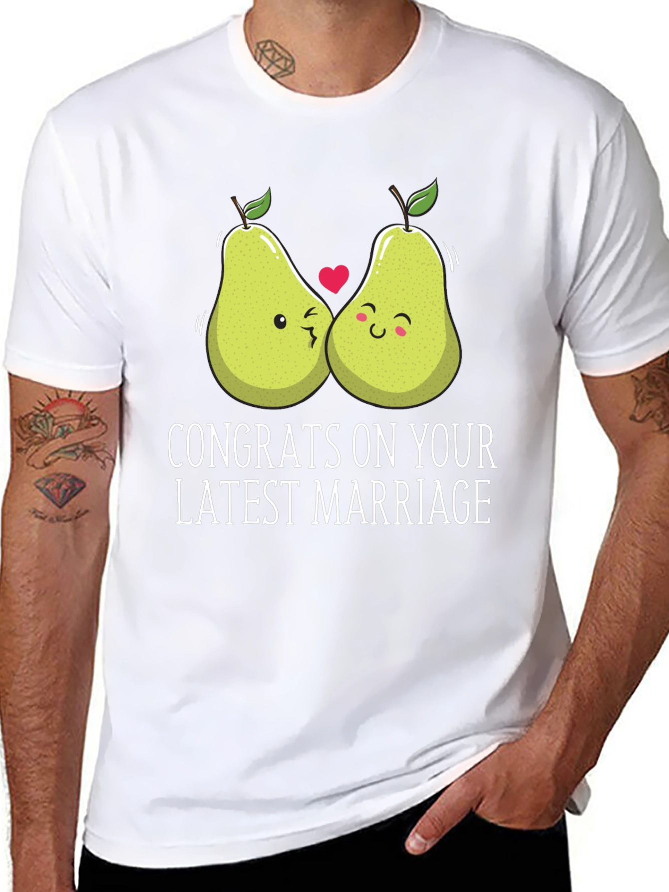 Congrats Marriage Pear Graphic T-Shirt