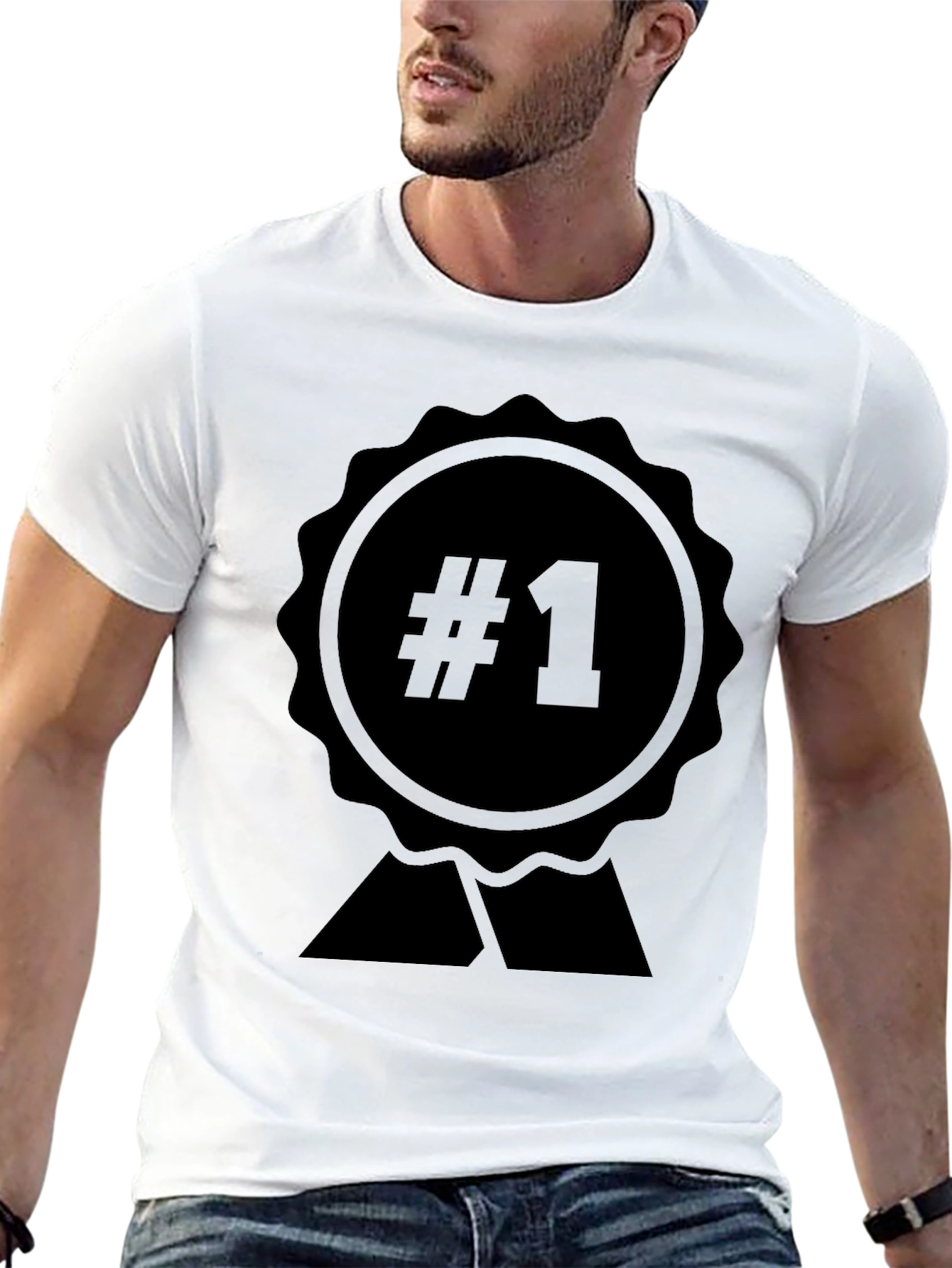 Mens #1 Graphic Black T-Shirt