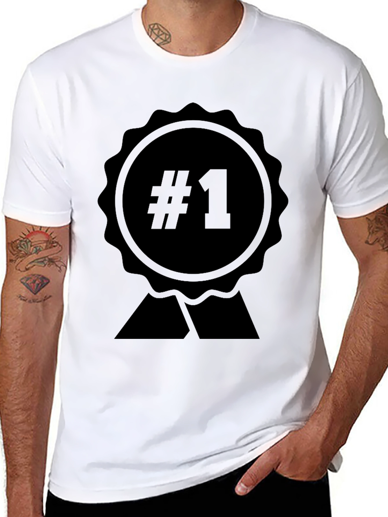 Mens #1 Graphic Black T-Shirt