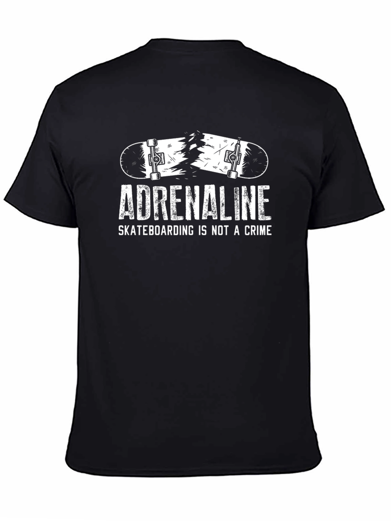 Adrenaline Skateboarding T-Shirt - Skateboarding is Not a Crime