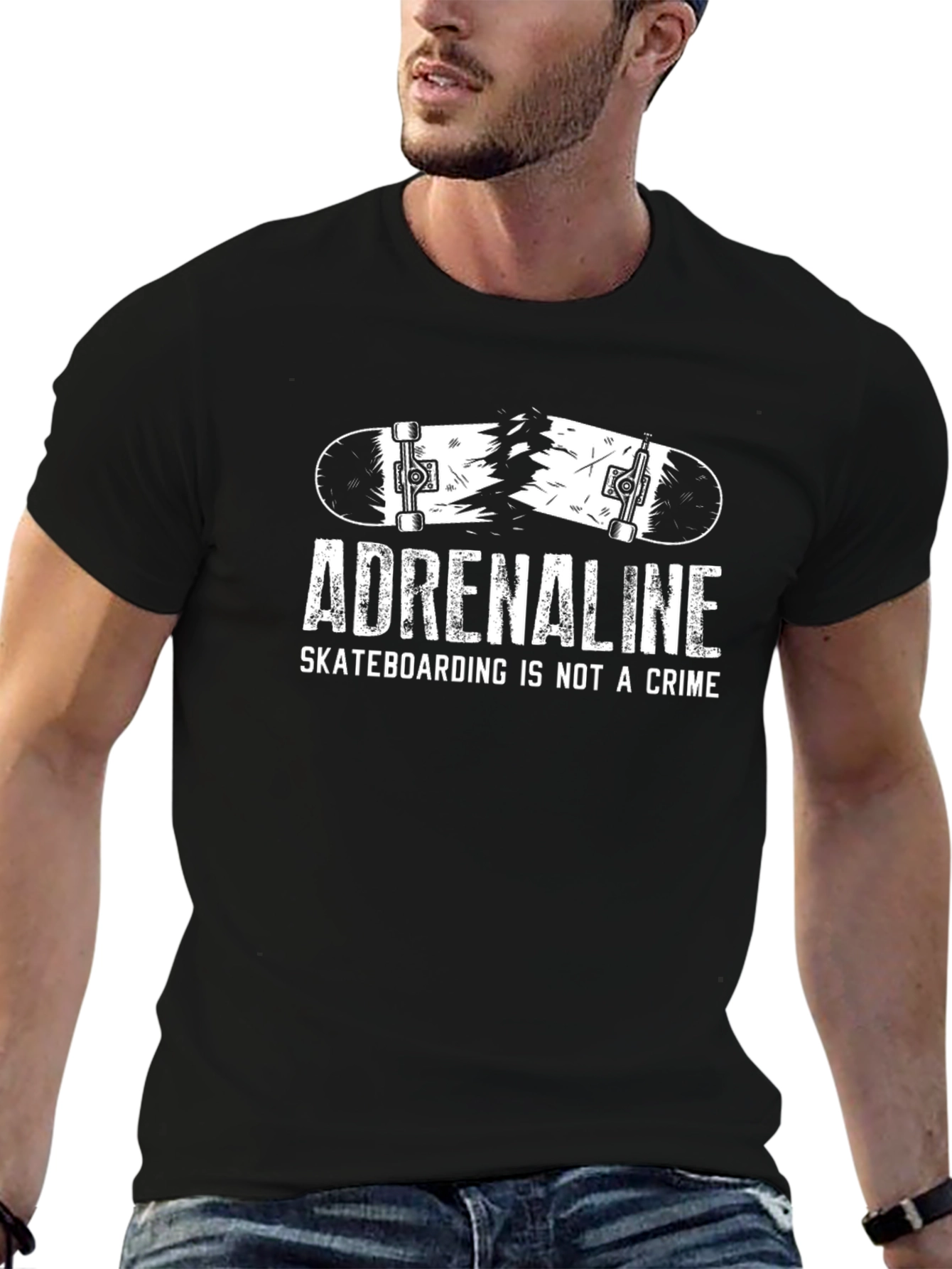 Adrenaline Skateboarding T-Shirt - Skateboarding is Not a Crime