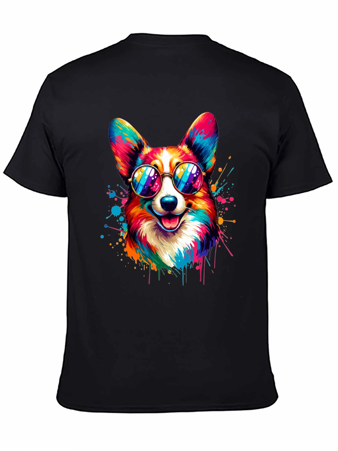 Cool Corgi T-Shirt: Vibrant Dog Design