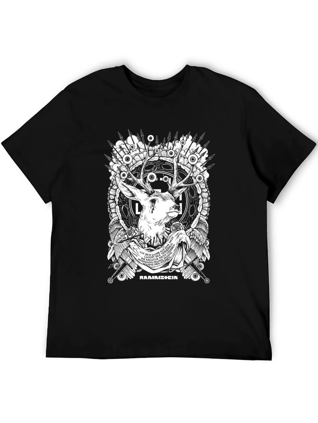 Rammstein Deer Graphic Black T-Shirt