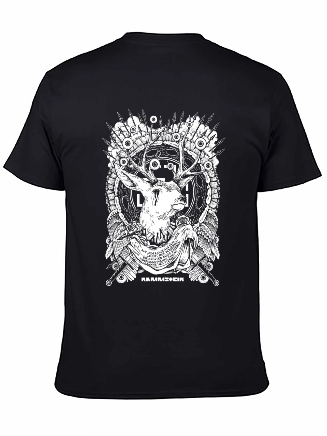 Rammstein Deer Graphic Black T-Shirt