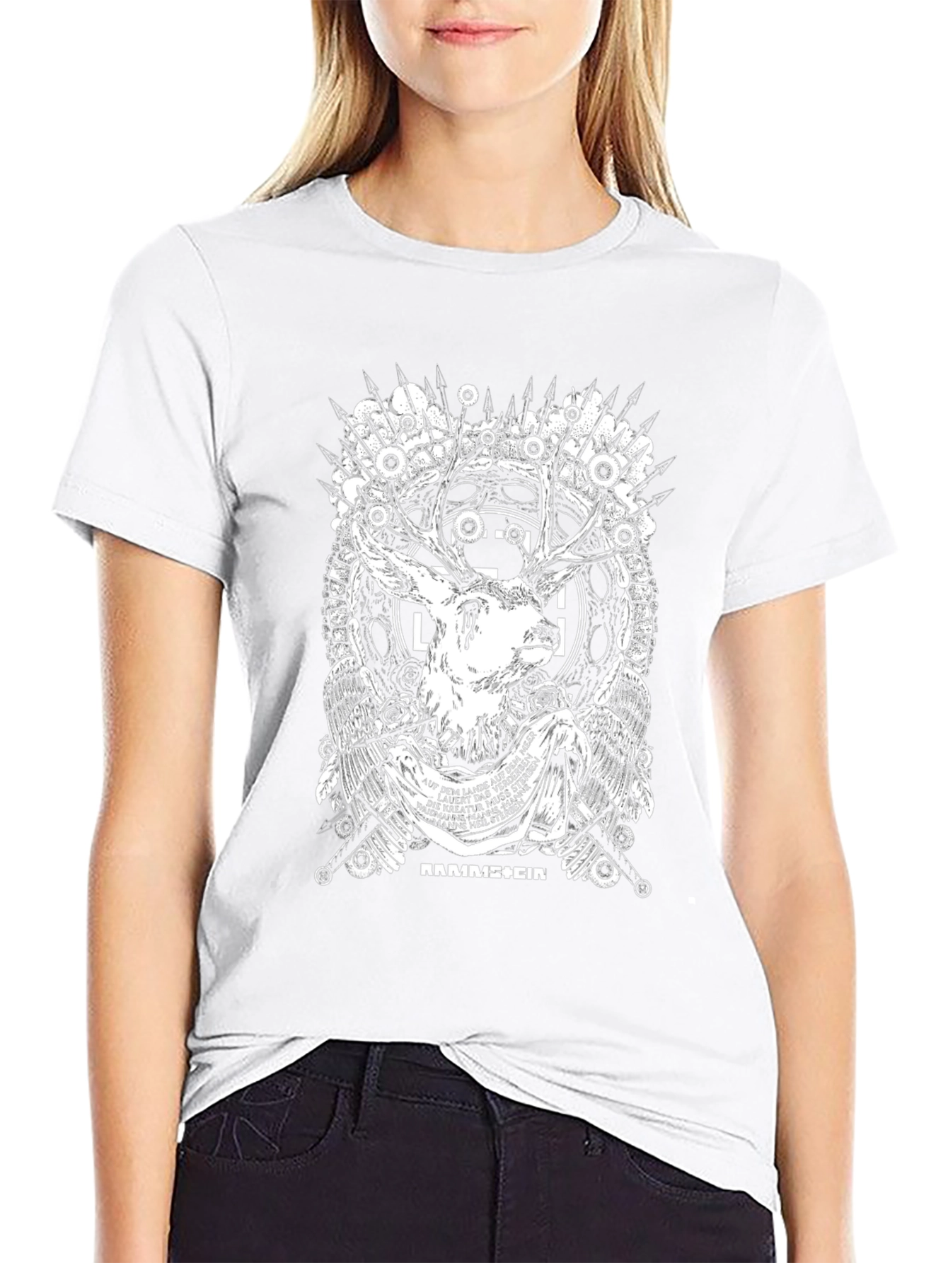 Rammstein Deer Graphic Black T-Shirt