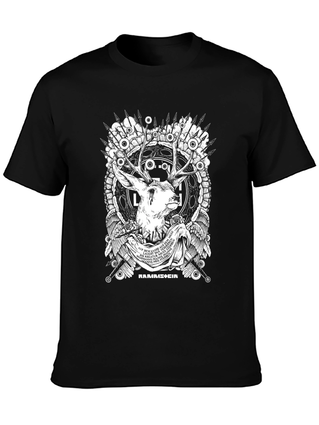 Rammstein Deer Graphic Black T-Shirt