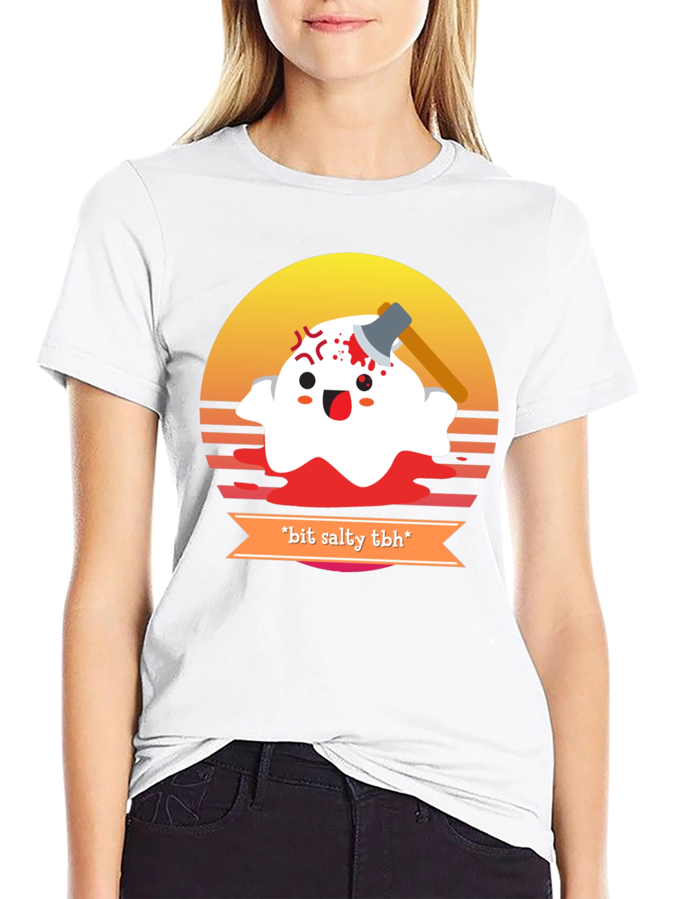 Salty Ghost Graphic Tee - Halloween Humor T-Shirt