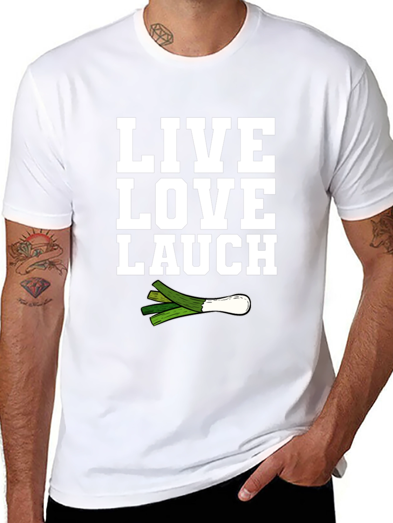 Live Love Lauch T-Shirt - Novelty Leek Tee