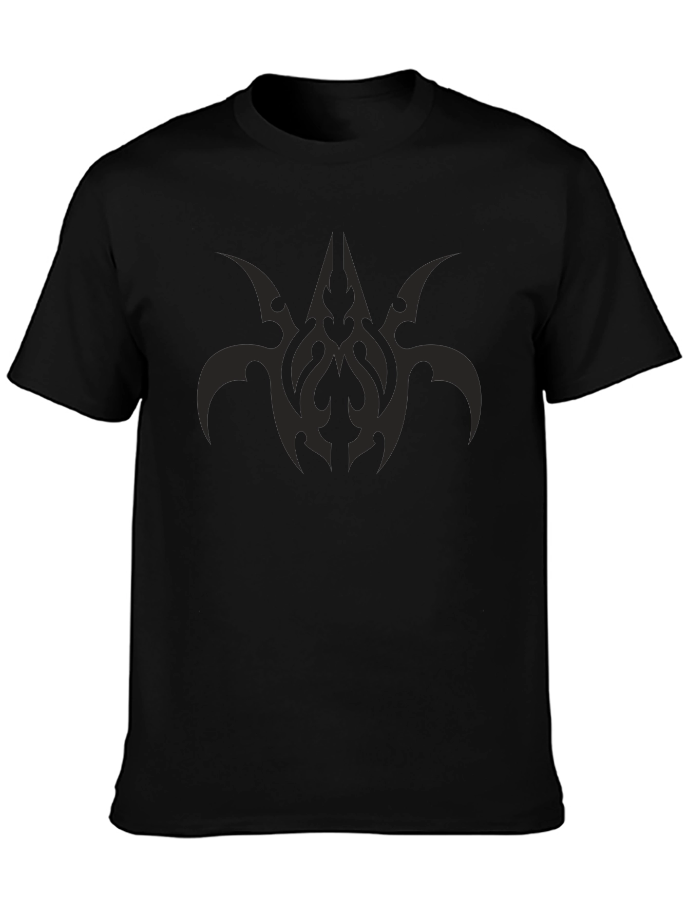 Mens Black Graphic Tee - Tribal Design