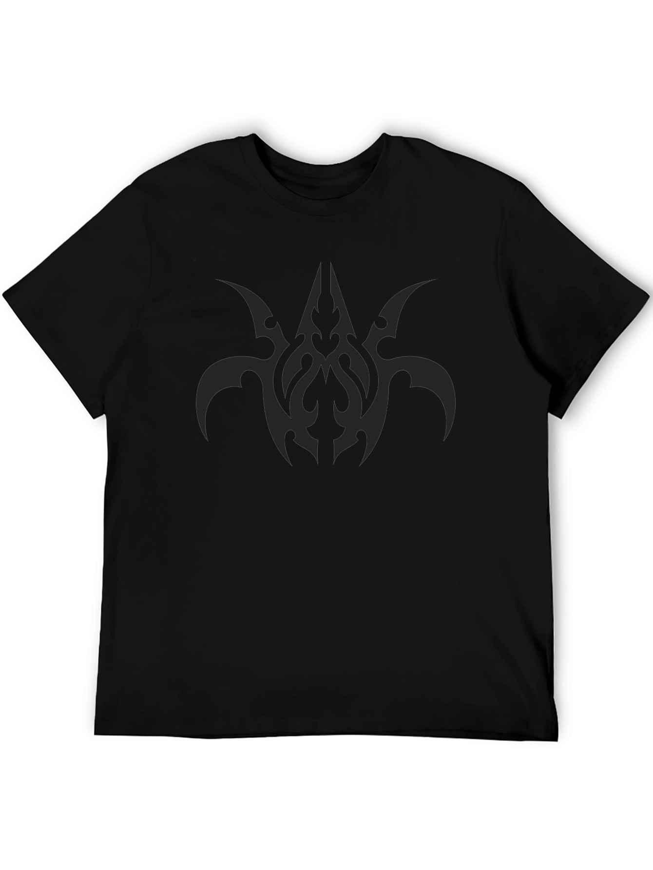 Mens Black Graphic Tee - Tribal Design
