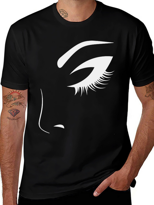 Seductive Eye Graphic Tee - Unisex Black Cotton Shirt