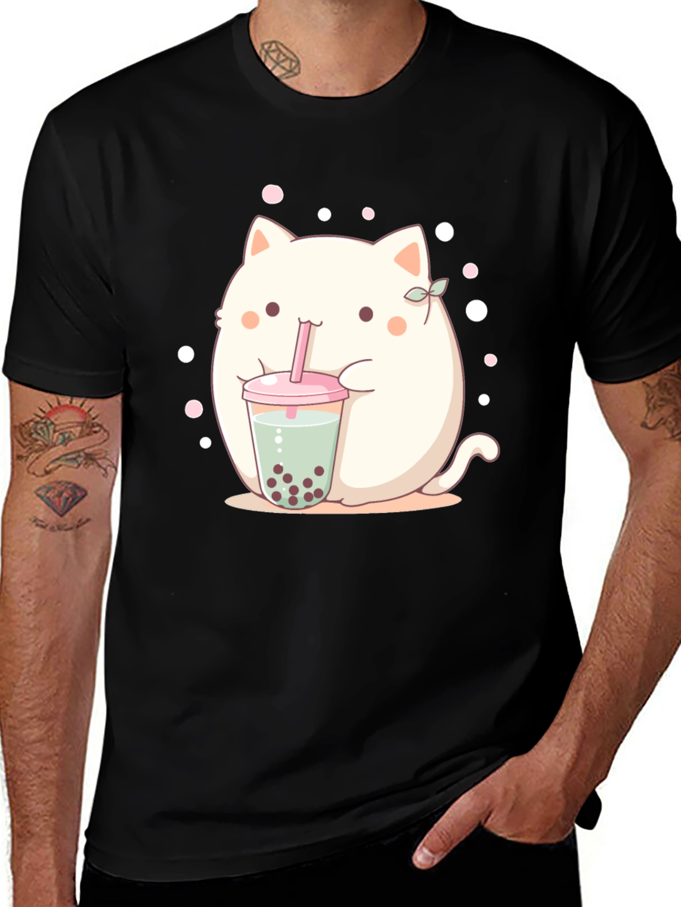 Cute Boba Cat T-Shirt - Kawaii Style