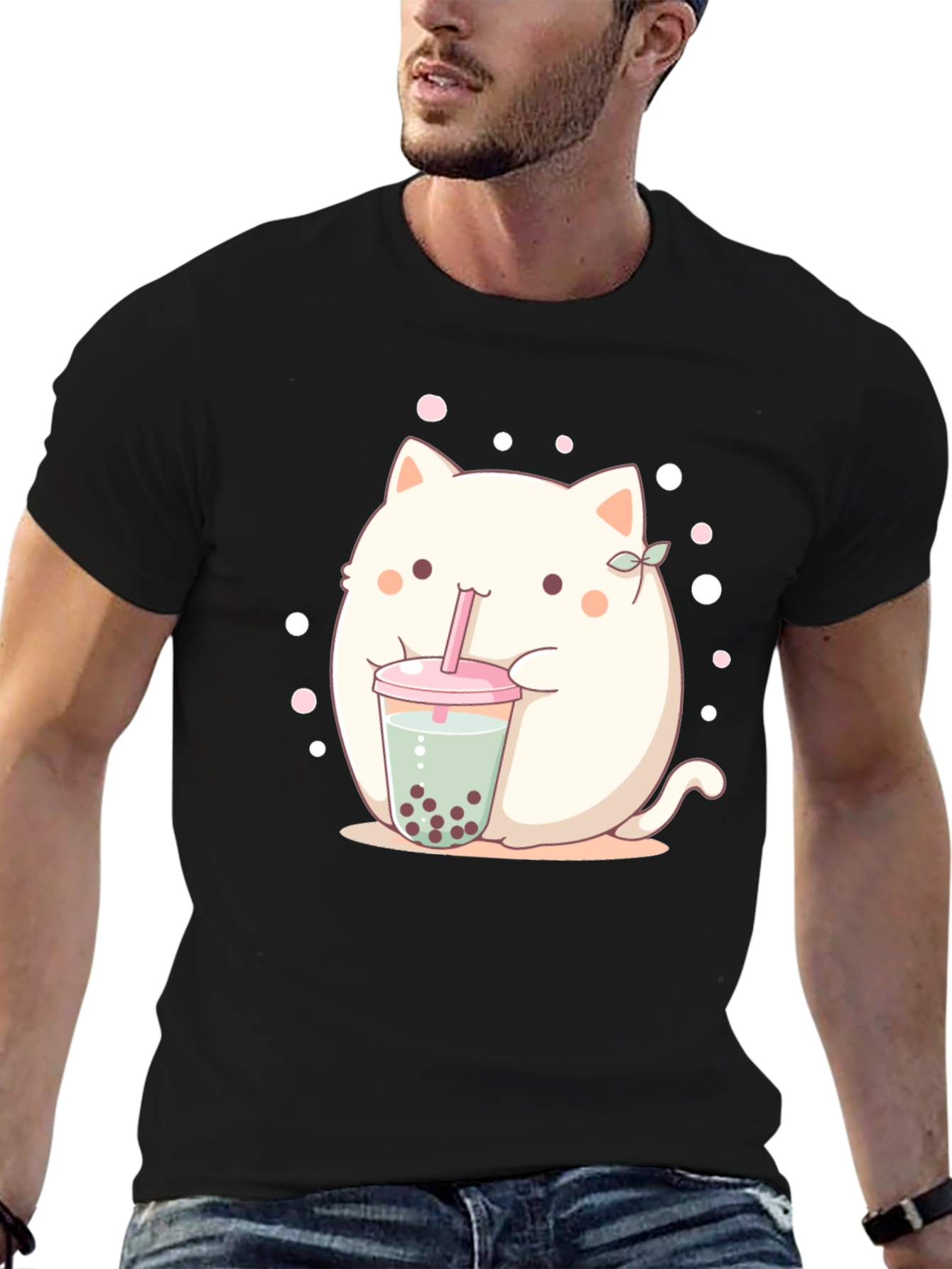 Cute Boba Cat T-Shirt - Kawaii Style
