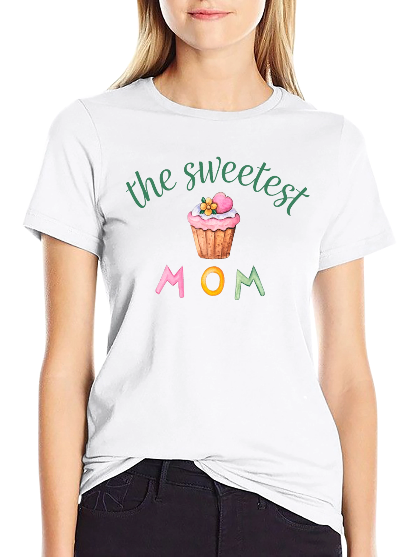 Sweetest Mom Cupcake Graphic T-Shirt
