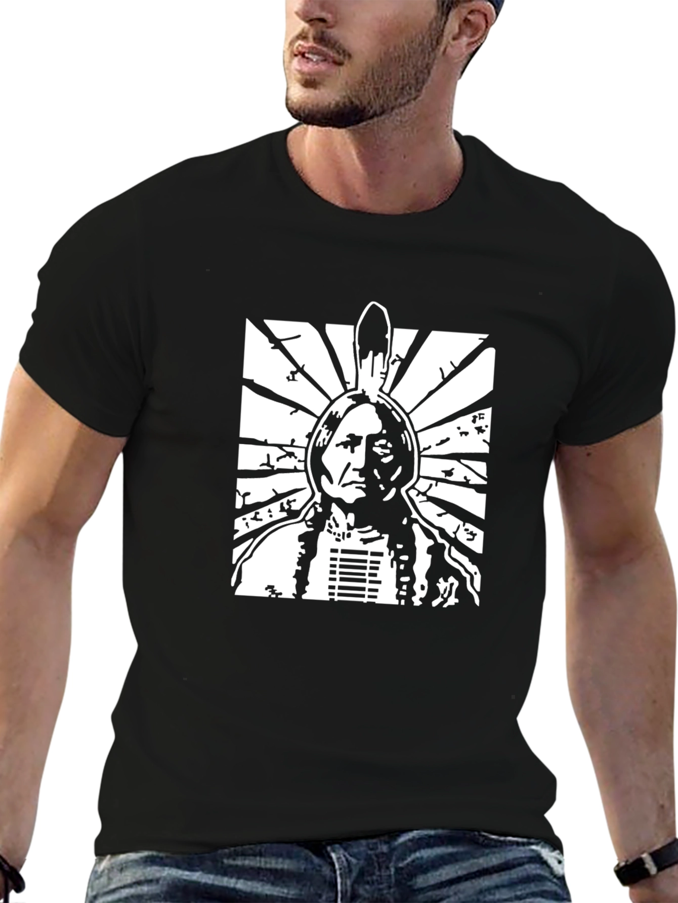 Chief Sitting Bull Black T-Shirt