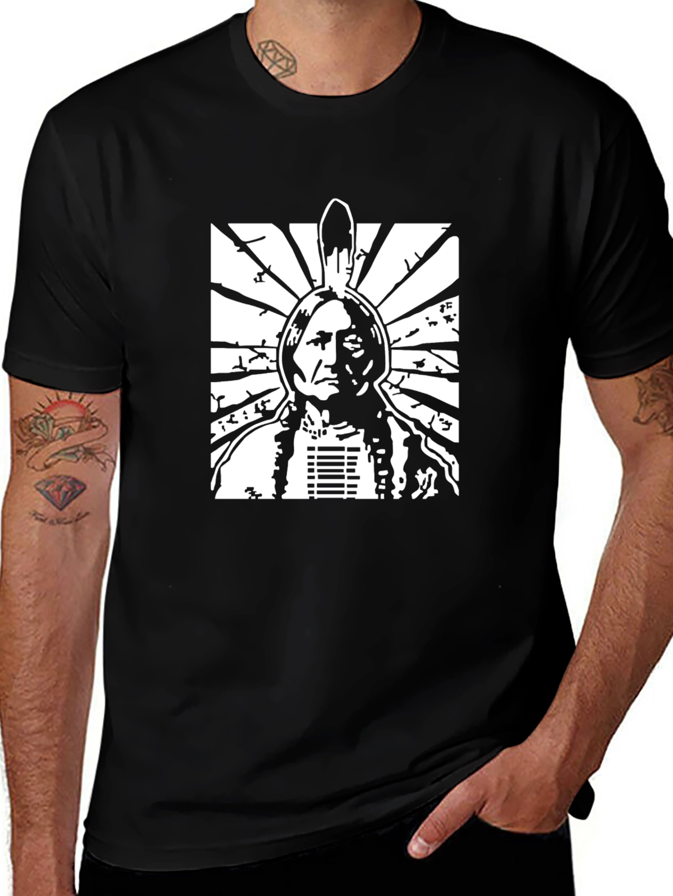 Chief Sitting Bull Black T-Shirt