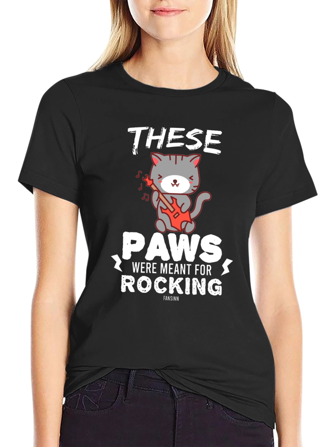 These Paws Were Meant for Rocking Cat T-Shirt