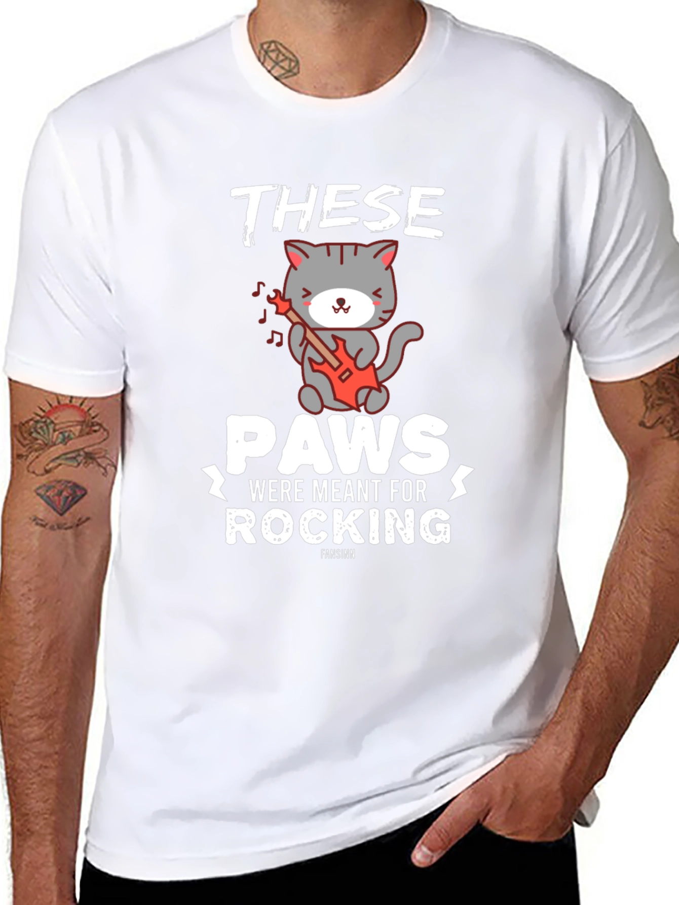 These Paws Were Meant for Rocking Cat T-Shirt