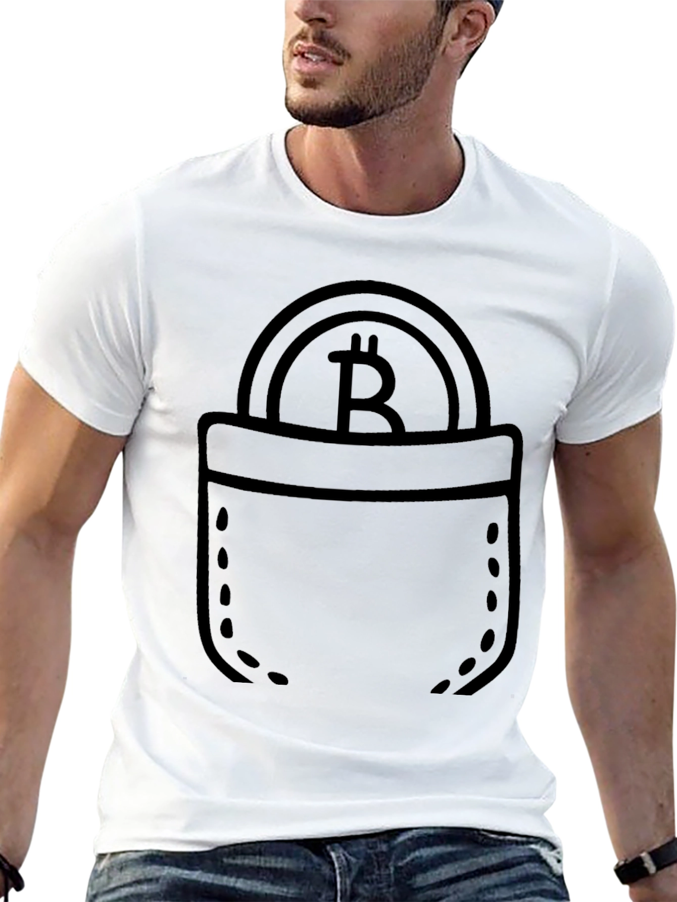 Bitcoin Pocket Graphic Tee - Crypto Casual