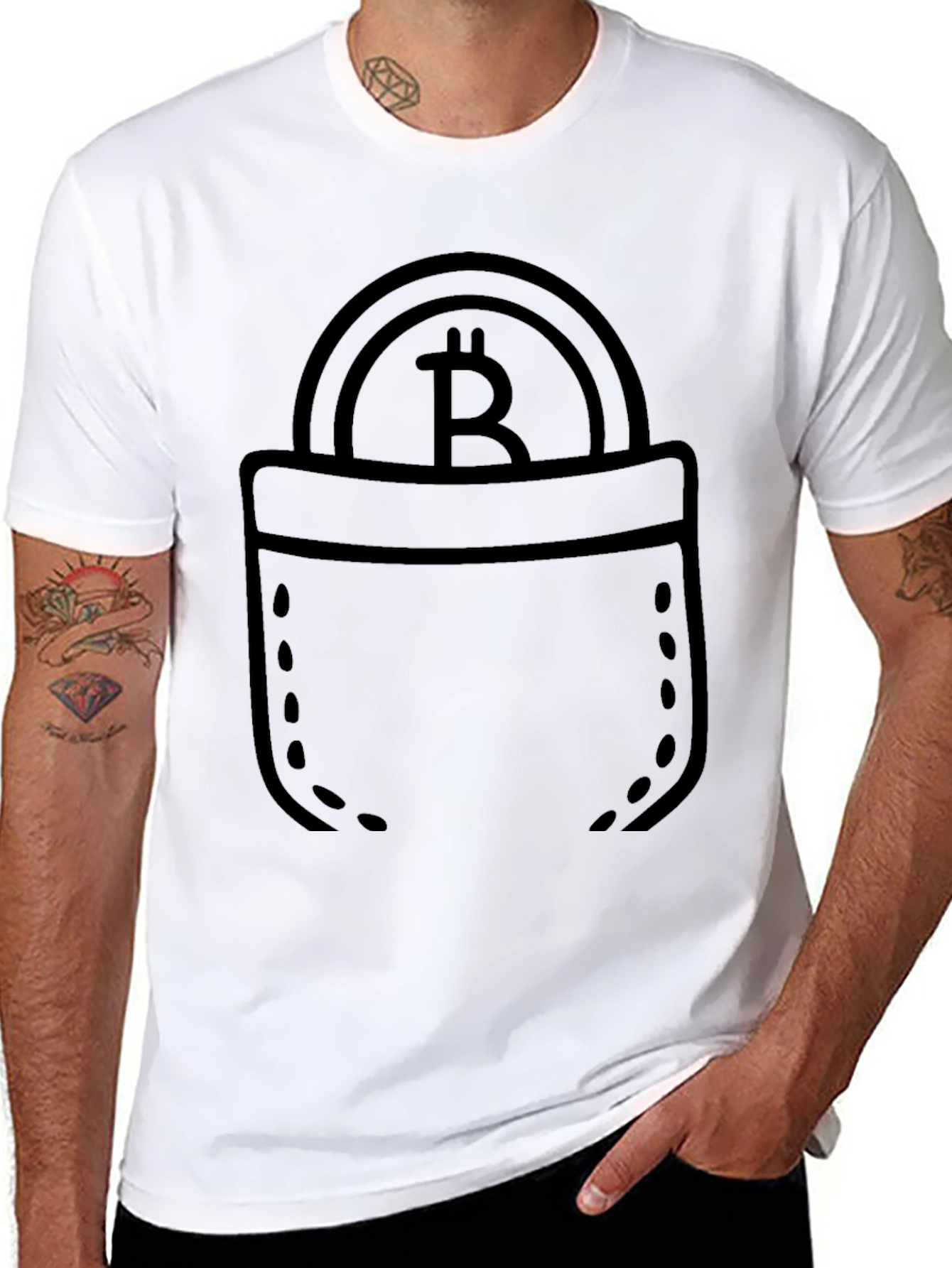 Bitcoin Pocket Graphic Tee - Crypto Casual