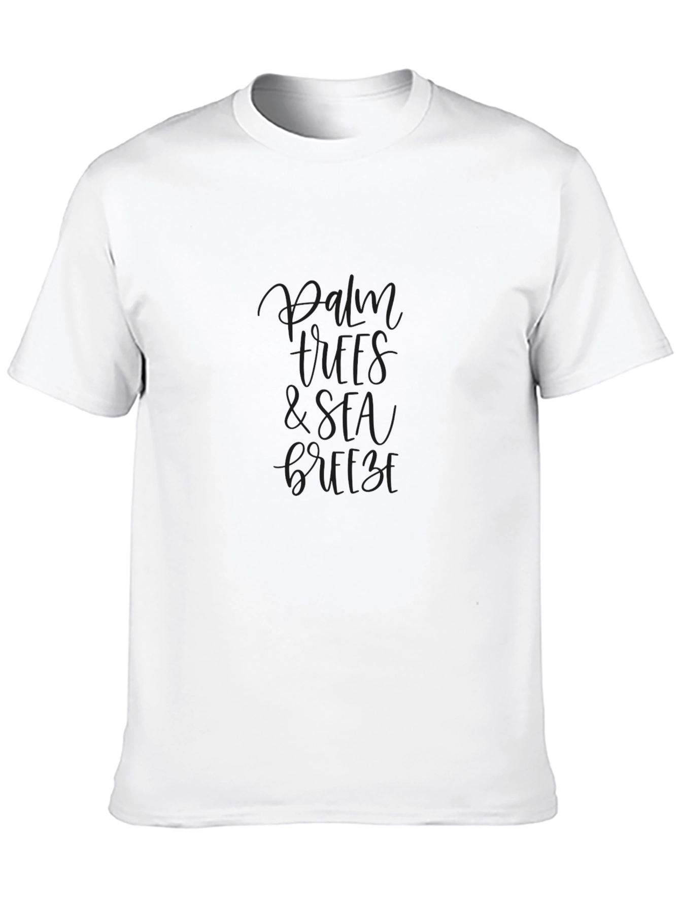 Palm Vibes & Sea Breeze Black T-Shirt