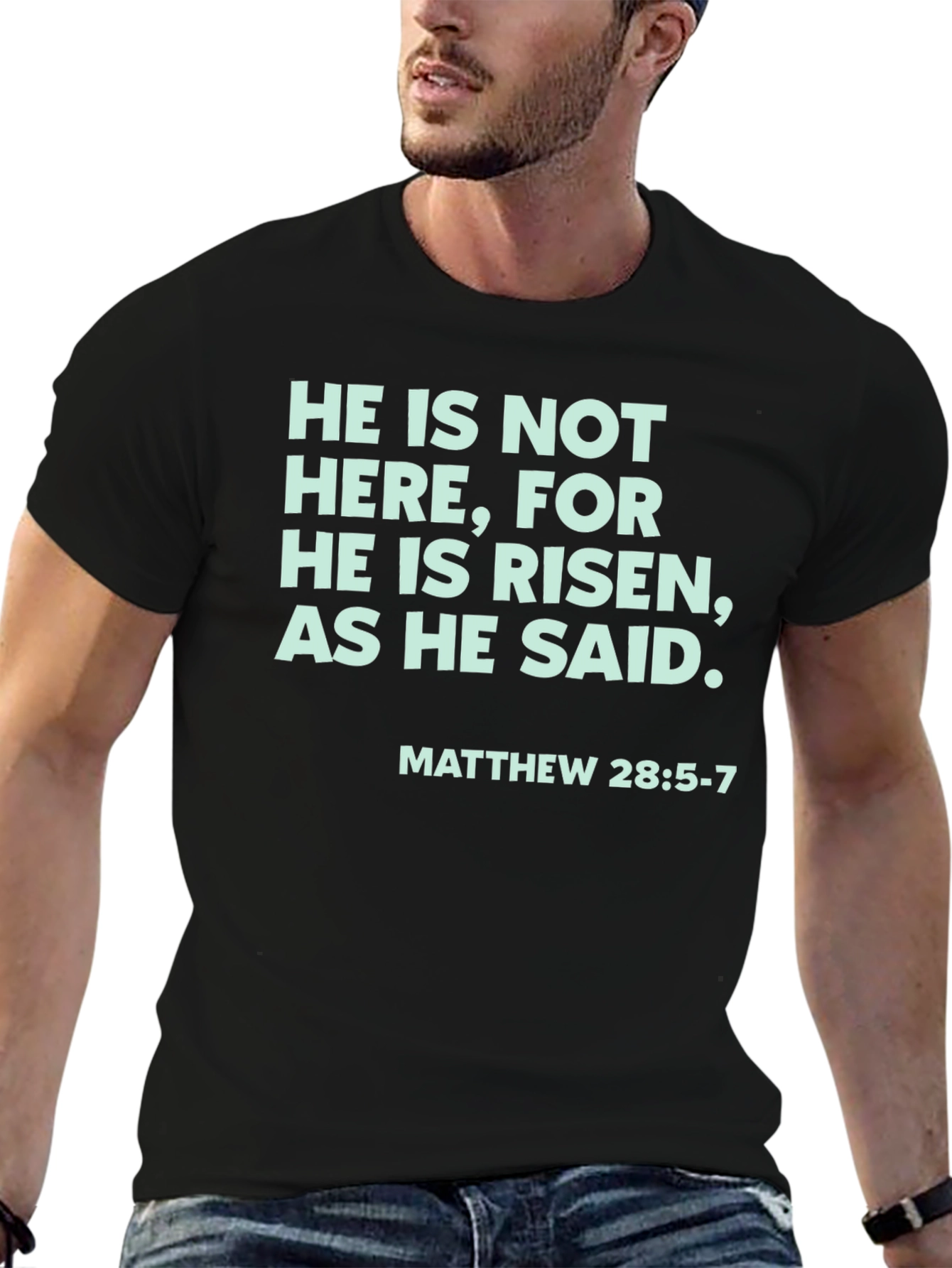 He Is Risen Christian Graphic Tee