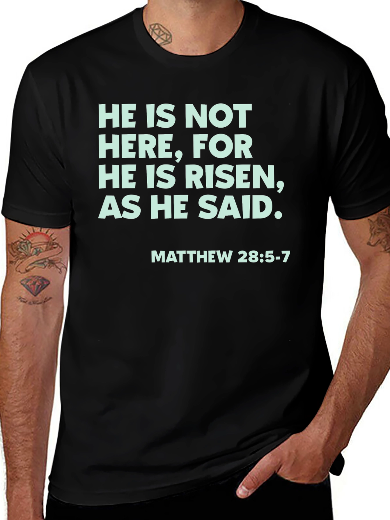 He Is Risen Christian Graphic Tee
