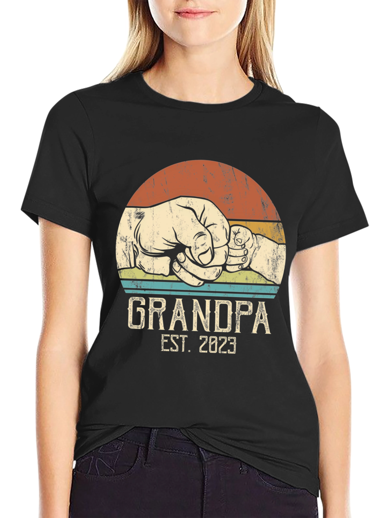 Grandpa Est. 2023 Fist Bump Tee