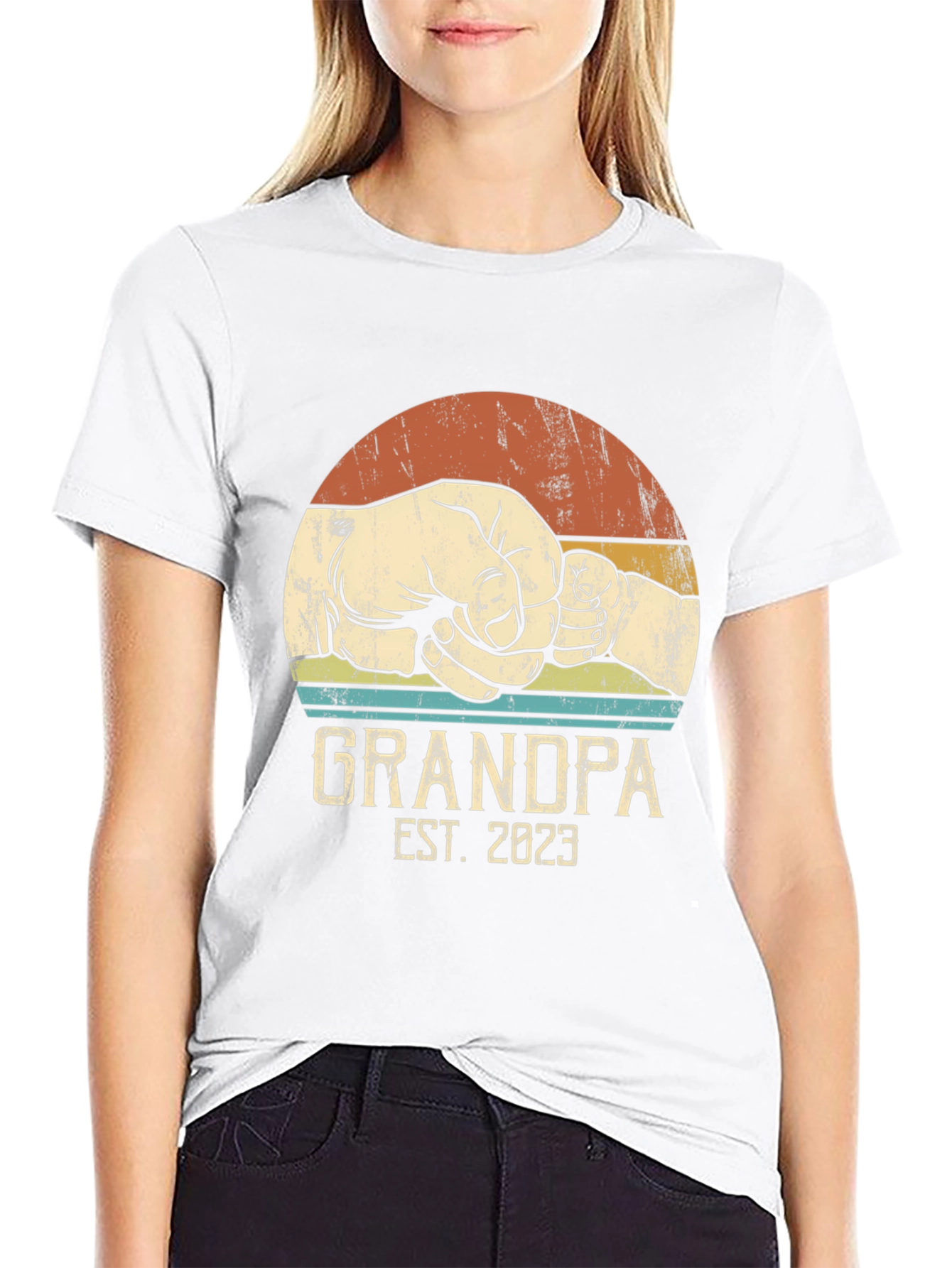 Grandpa Est. 2023 Fist Bump Tee