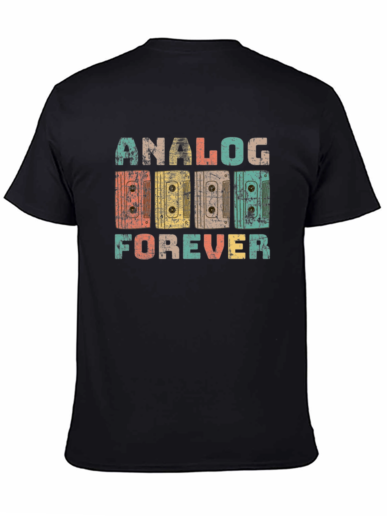 Retro Analog Forever Cassette Tape Graphic T-Shirt