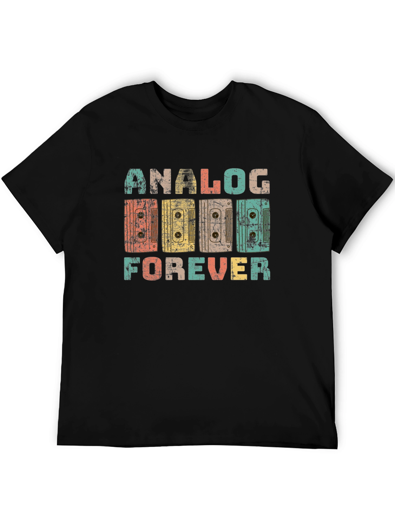 Retro Analog Forever Cassette Tape Graphic T-Shirt