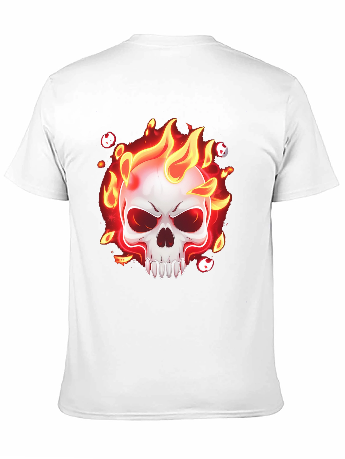 Flaming Skull Graphic T-Shirt - Mens Black Tee